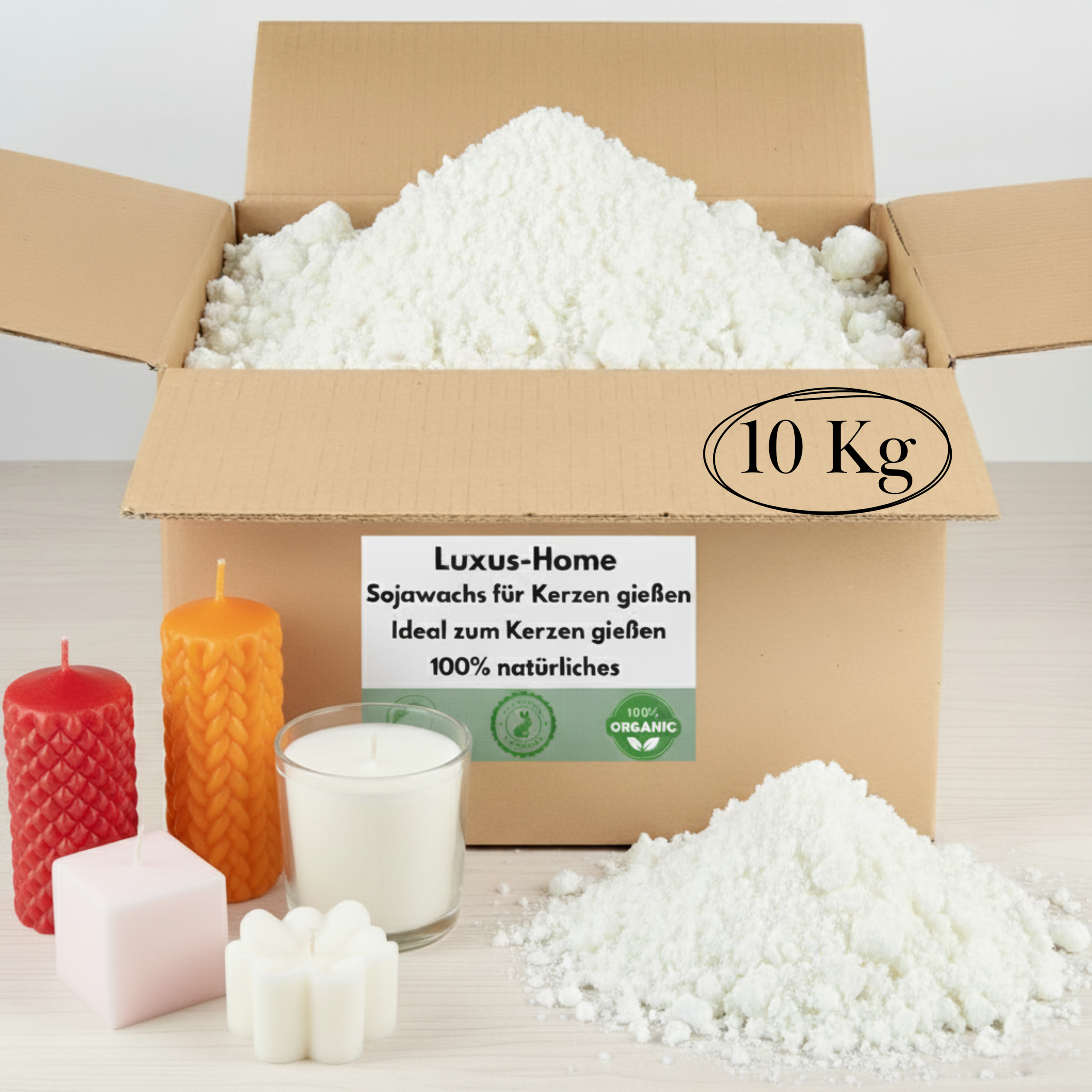 10 Kg Sojawachs – Premium Kerzenwachs zum Gießen – Soy Candle Wax