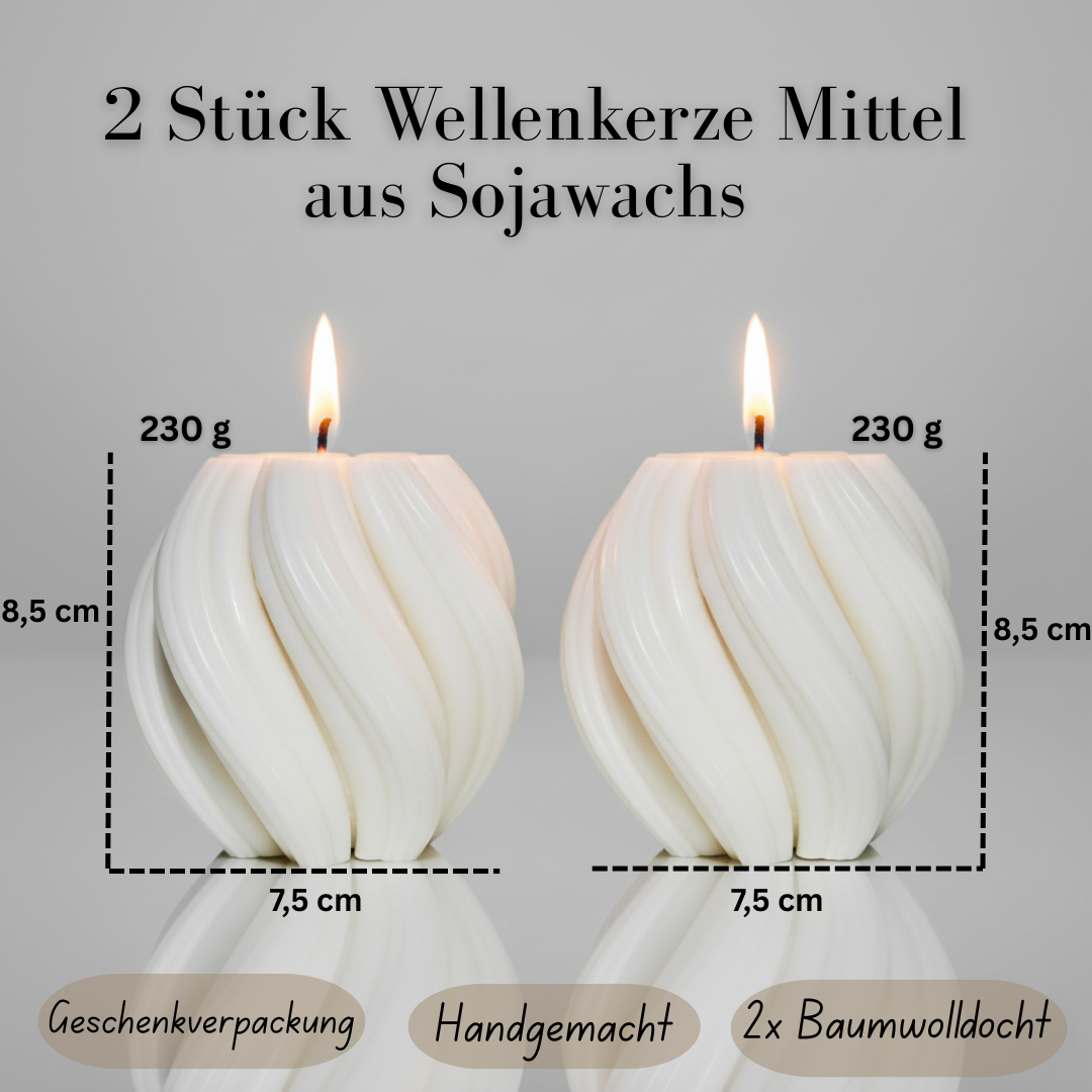 Wellenkerzen Mittel - Spiral - Kerze - Handmade Sojawachskerze, Deko - Adventskerzen - Geschenke - Candlesdeko - Geschenke für frauen - Weihnachtsgeschenke - Geburtstage - Weihnachtskerzen – Bild 12