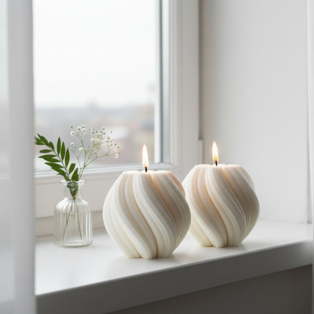 Wellenkerzen Mittel - Spiral - Kerze - Handmade Sojawachskerze, Deko - Adventskerzen - Geschenke - Candlesdeko - Geschenke für frauen - Weihnachtsgeschenke - Geburtstage - Weihnachtskerzen – Bild 5