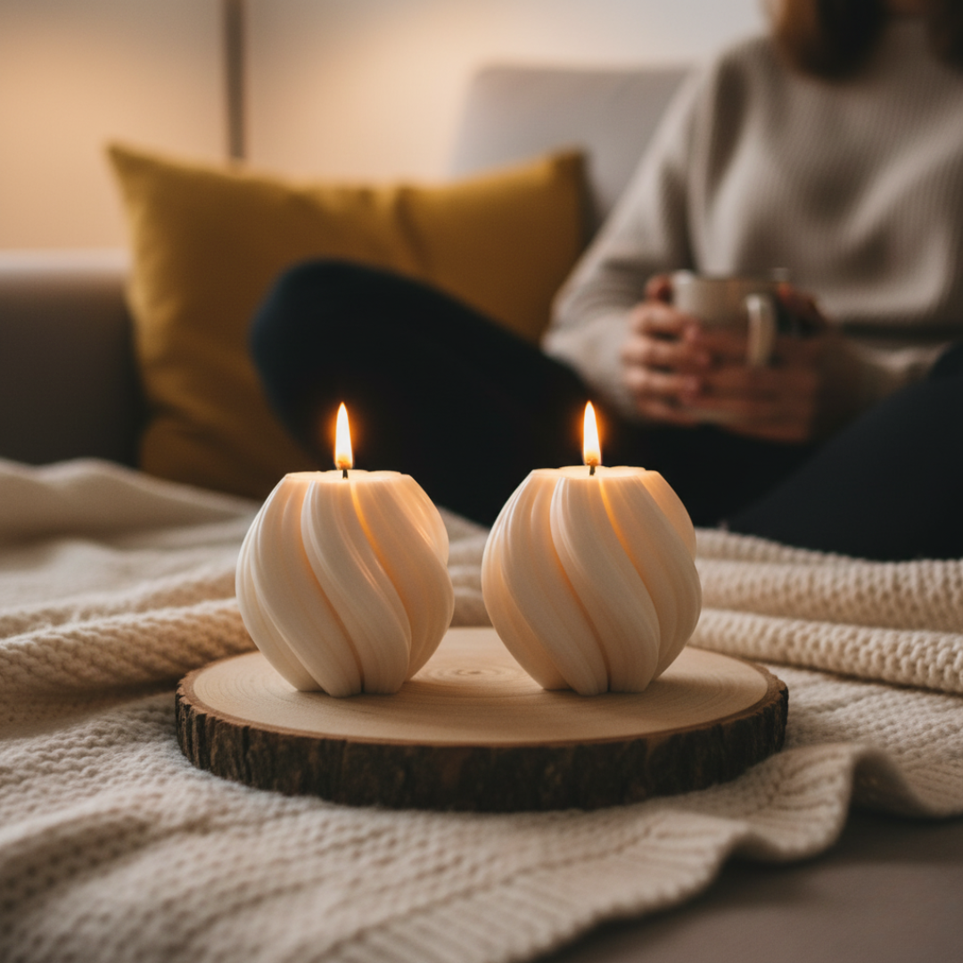 Wellenkerzen Mittel - Spiral - Kerze - Handmade Sojawachskerze, Deko - Adventskerzen - Geschenke - Candlesdeko - Geschenke für frauen - Weihnachtsgeschenke - Geburtstage - Weihnachtskerzen – Bild 10