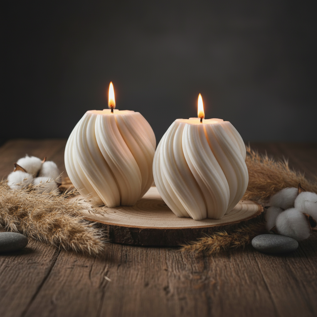 Wellenkerzen Mittel - Spiral - Kerze - Handmade Sojawachskerze, Deko - Adventskerzen - Geschenke - Candlesdeko - Geschenke für frauen - Weihnachtsgeschenke - Geburtstage - Weihnachtskerzen – Bild 9